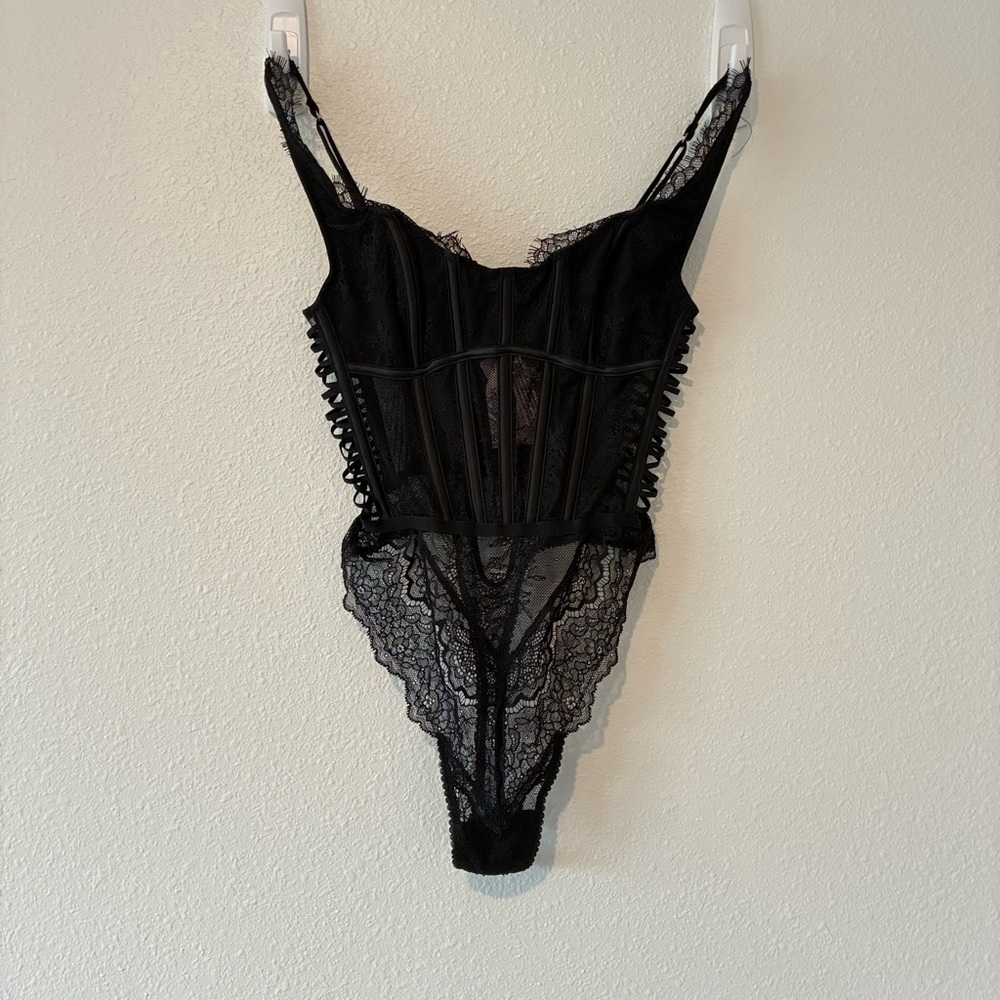 NWT VS Black Lace Bodysuit
